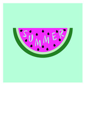 Summer watermelon fruit logo