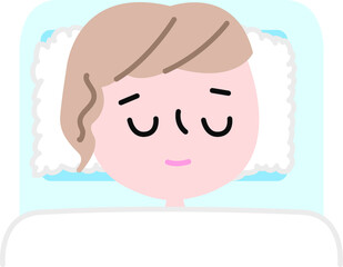 女性眠る