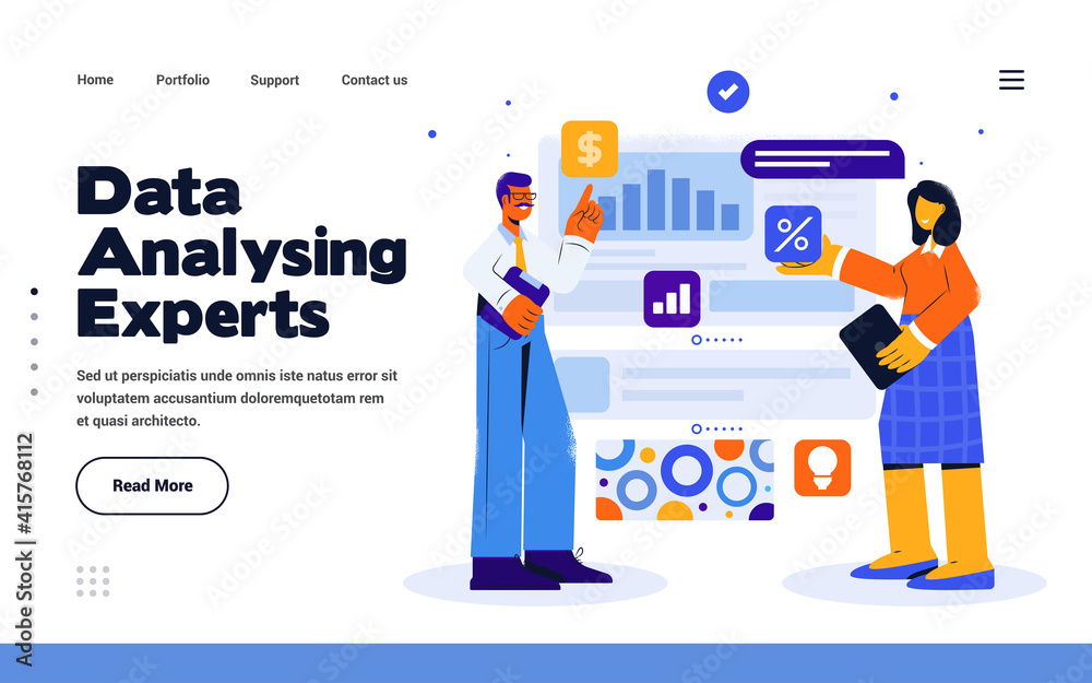 Canvas Prints modern flat design illustration of data analysing experts
