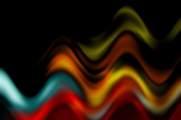 kunterbunte abstrakte Wellen und schwarze Fläche