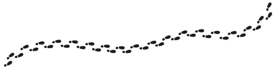 Step footprints paths. footstep prints and shoe steps . shoe tread footprints vector illustration isolated on white background.