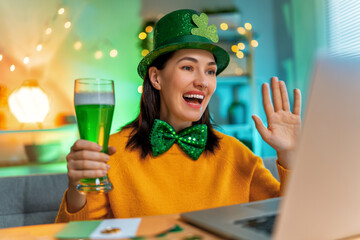 woman celebrating St. Patrick's Day