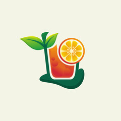 Illustration vector graphic of Orange juice logo. Fresh drink symbol. Design inspiration. Fit to your Business or cafe 