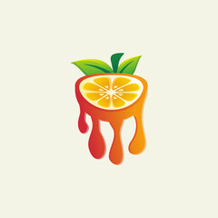 Illustration vector graphic of Orange juice logo. Fresh drink symbol. Design inspiration. Fit to your Business or cafe 