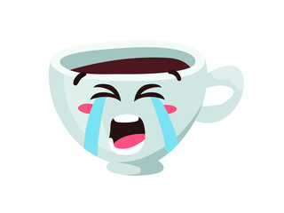Cartoon Character Coffee Cup. Hand drawn Vector Pattern Emoticon. Actual Artistic Design Emoji for Cafe