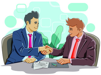 Two man shaking hands for agreement