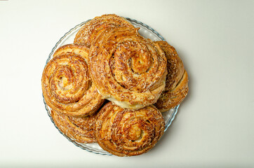 Ham and cheese buns. High quality photo