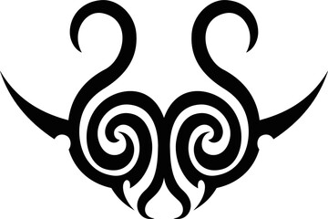 Vector symbol, ornament, tattoo. beautiful vector illustration. Drawings on the body, ancient symbols.	
