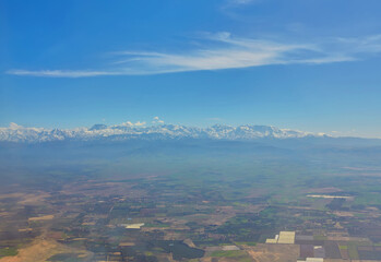 Aerial view of Marrakech, Morocco, on a clear