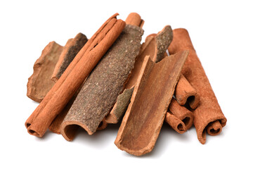 Cinnamon on a white background