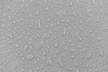 Water drops on white background texture. backdrop glass covered with drops of water.  bubbles in water