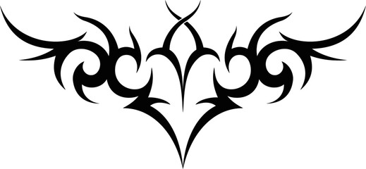 Obraz premium Vector symbol, ornament, tattoo. beautiful vector illustration. Drawings on the body, ancient symbols. 
