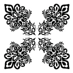 Oriental vector damask patterns for greeting cards and wedding invitations