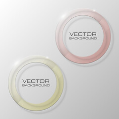 Glass lens, round button, vector illustration