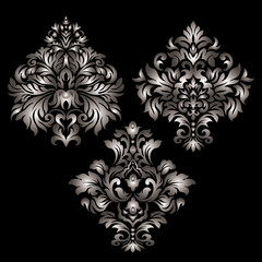 Oriental vector damask patterns for greeting cards and wedding invitations.