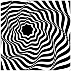 Op-art. Black and white on a white background.