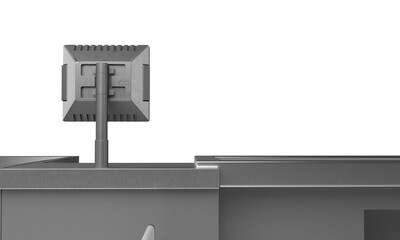 Cash Register Counter. Cashier Checkout With Card Payment Terminal. 3D rendering