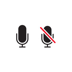Muted and unmuted microphone icons