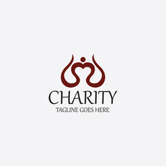 Charity logo design template. Vector illustration