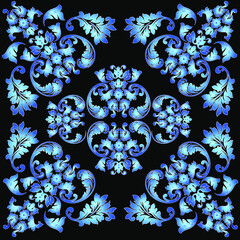 Oriental vector damask patterns for greeting cards and wedding invitations