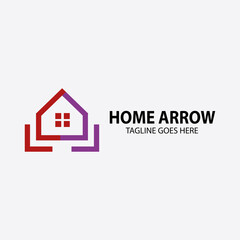 Home arrow logo design template. Vector illustration