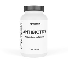 pills bottle isolated on white background