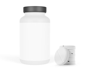 pills bottle isolated on white background