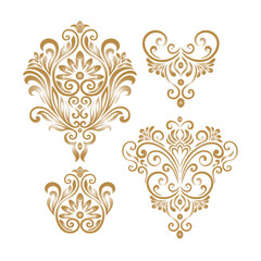 Oriental vector damask patterns for greeting cards and wedding invitations.