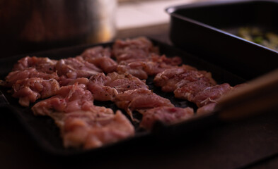 chicken steak on the stove