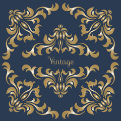 Oriental vector damask patterns for greeting cards and wedding invitations.