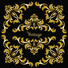 Oriental vector damask patterns for greeting cards and wedding invitations