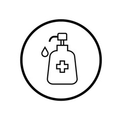 Disinfection. Hand sanitizer bottle icon,