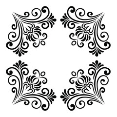 Oriental vector damask patterns for greeting cards and wedding invitations