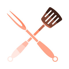 Crossed Frying Spatula And Fork Icon