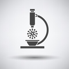Research Coronavirus By Microscope Icon