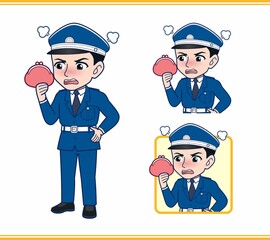 制服を着た警備スタッフのイラスト