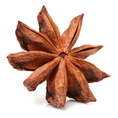  star anise isolated on white background