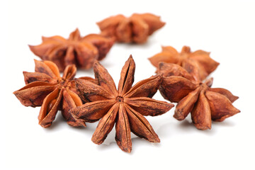  star anise isolated on white background