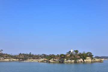 Naklejka premium 宮城 松島湾の小さな港からの風景