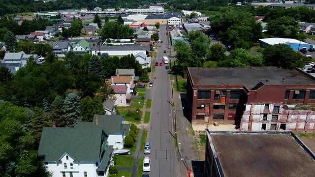 drone shot of Scranton, PA