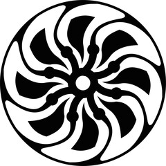 Vector symbol, ornament, tattoo. beautiful vector illustration. Drawings on the body, ancient symbols.	