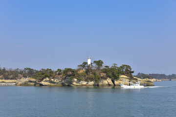 Naklejka premium 宮城 松島湾の小さな港からの風景