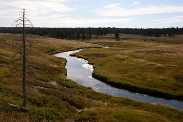 Picturesque Hayden Valley in Yellowstone National Park, Wyoming, USA