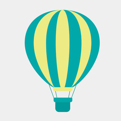 Hot air balloon in flat style. Baby print