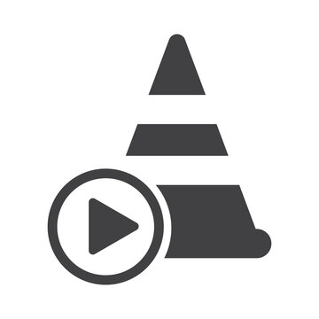 training cone video record illlustration design. training cone video record icon isolated on white background. ready use vector.