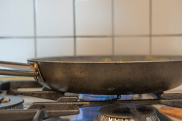 pan on the stove