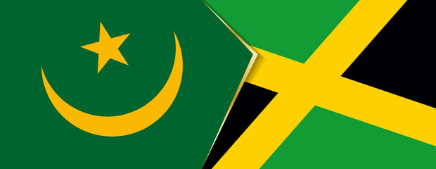 Mauritania and Jamaica flags, two vector flags.