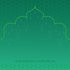ramadan mubarak background design with star on gradient green background 