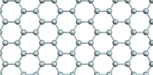 3d illustration. Metallized crystal lattice isolated on white background.