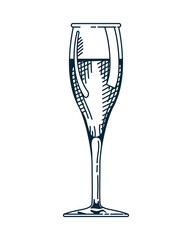 champagne cup drink beverage hand drawn style icon